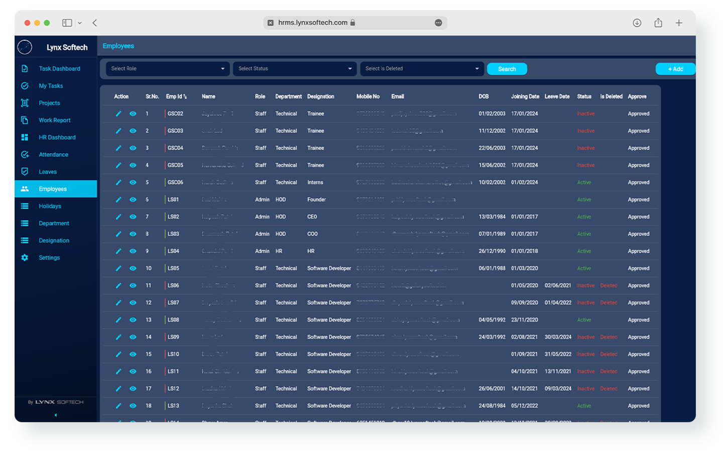 Lynx HRMS Employee management